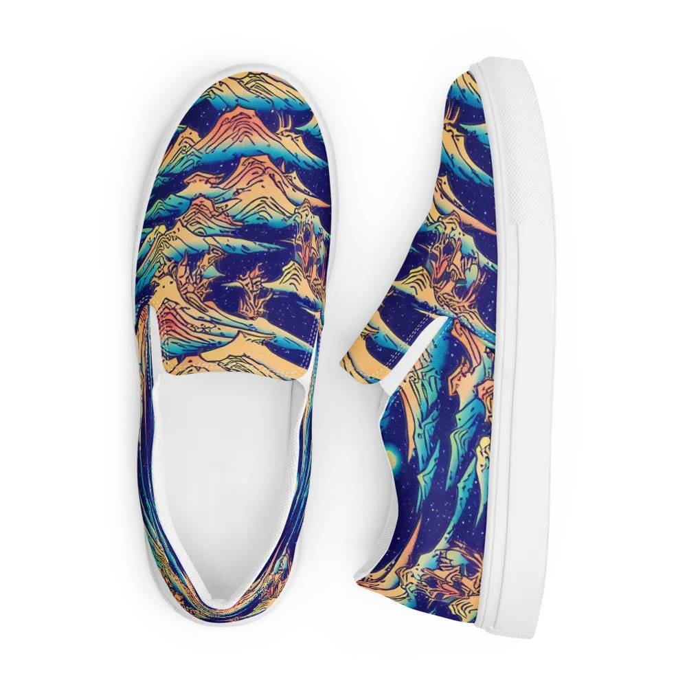 Mystical Mountain Mirage on Men's Slip-On Canvas Shoes — Front