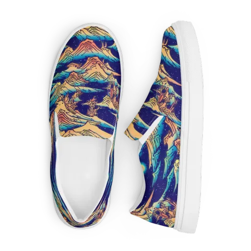 Mystical Mountain Mirage on a Men's Slip-On Canvas Shoes