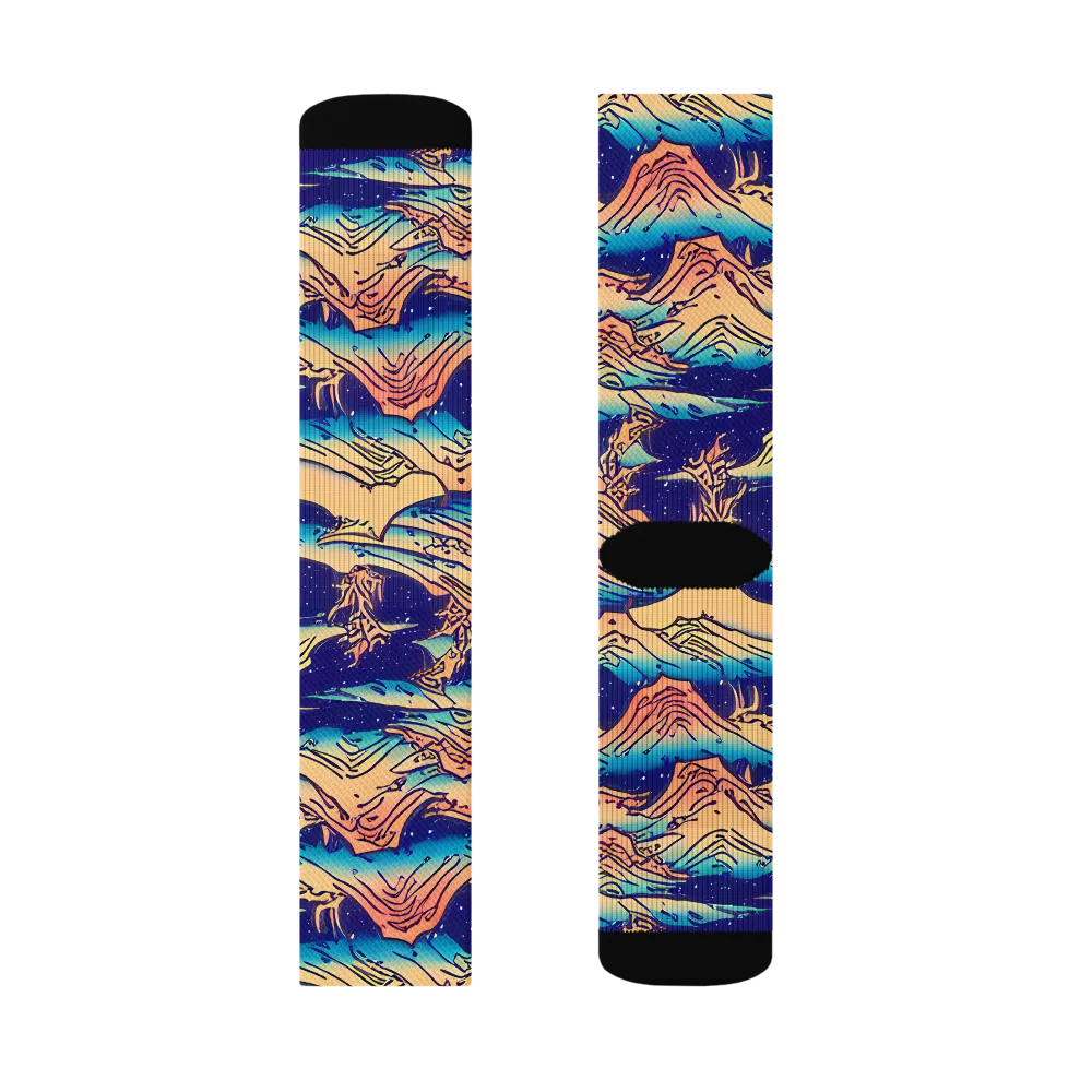 Mystical Mountain Mirage on Socks — Left Sock