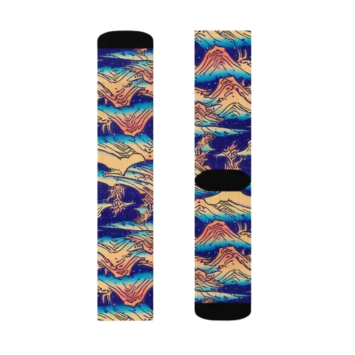 Mystical Mountain Mirage on a Socks