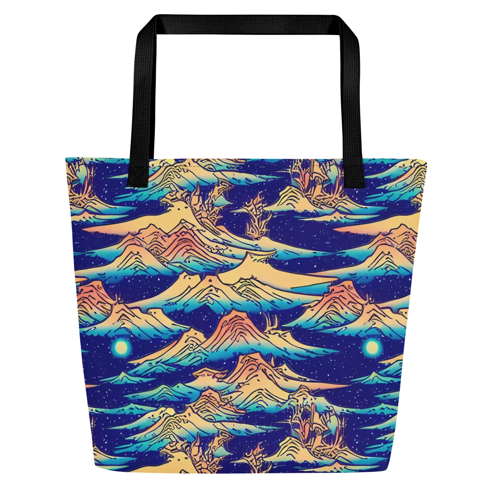 Mystical Mountain Mirage on Large Tote Bag W/ Pocket — Front