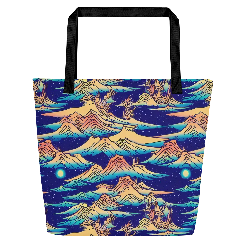 Mystical Mountain Mirage on Large Tote Bag W/ Pocket — Front