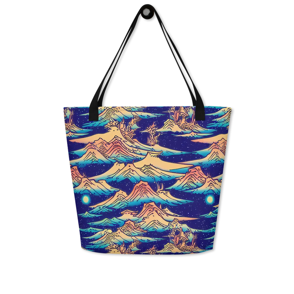 Mystical Mountain Mirage on Large Tote Bag W/ Pocket — Front