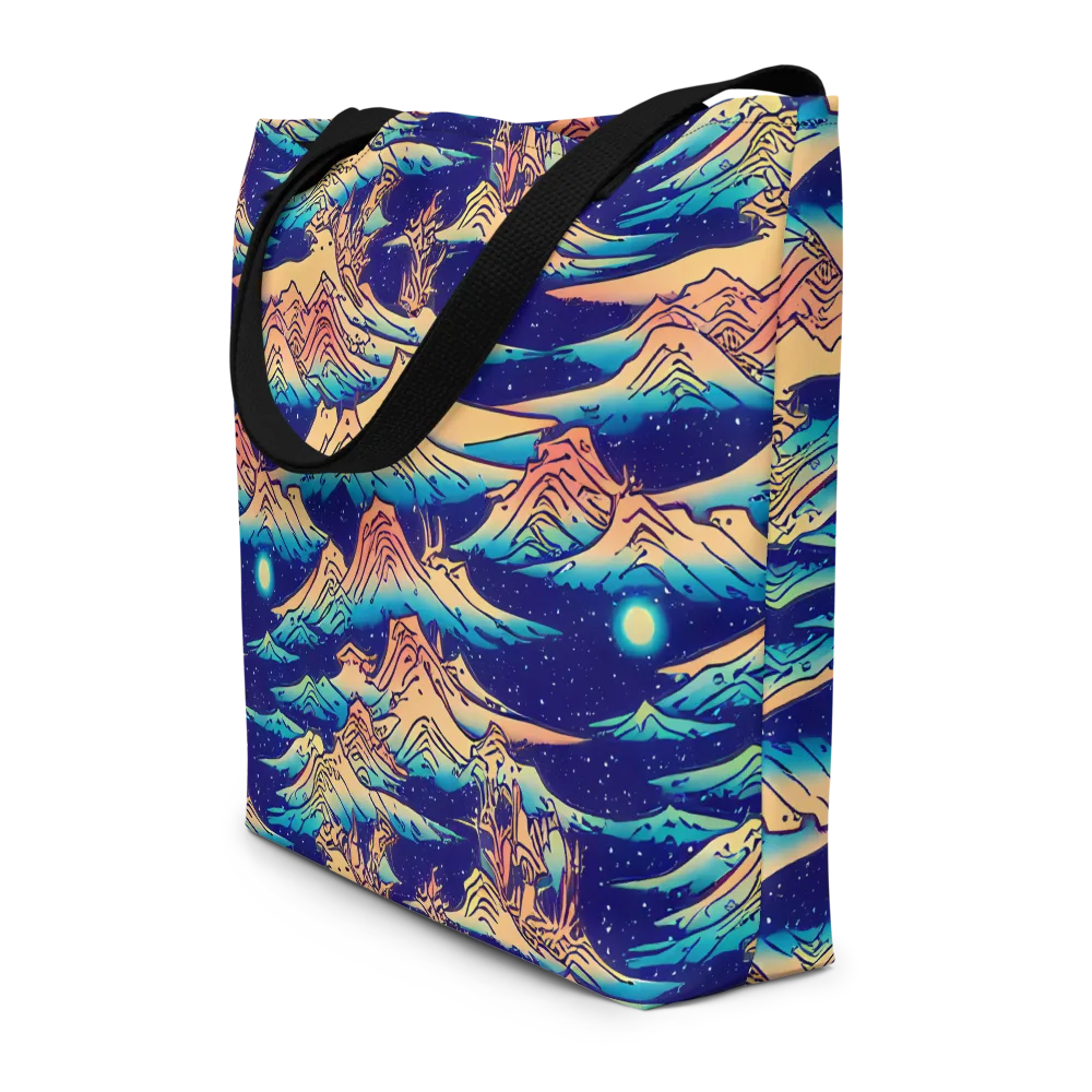 Mystical Mountain Mirage on Large Tote Bag W/ Pocket — Front