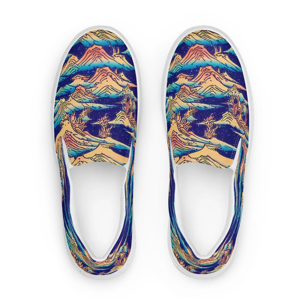 Mystical Mountain Mirage on Women's Slip-On Canvas Shoes — Front