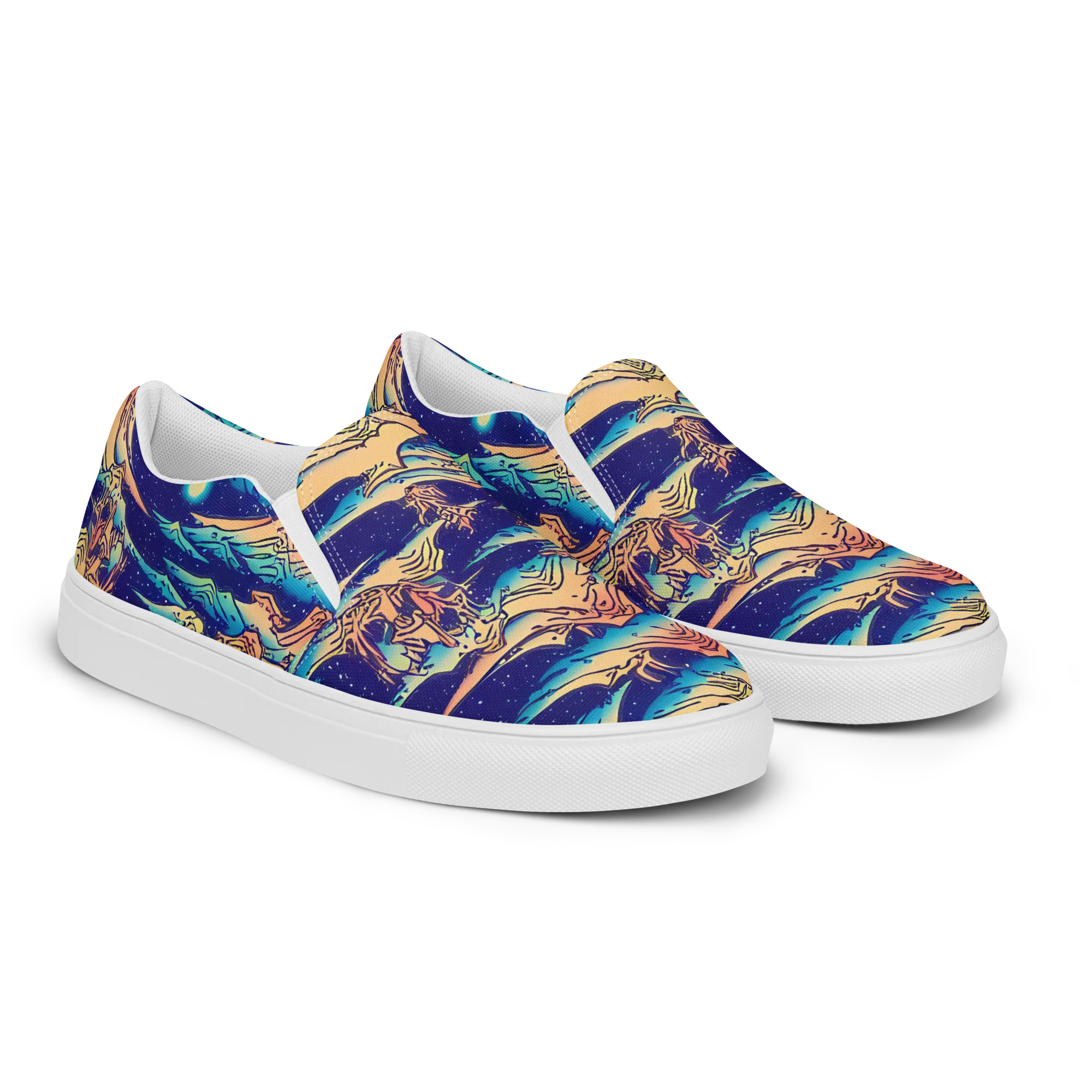 Mystical Mountain Mirage on Women's Slip-On Canvas Shoes — Right Front
