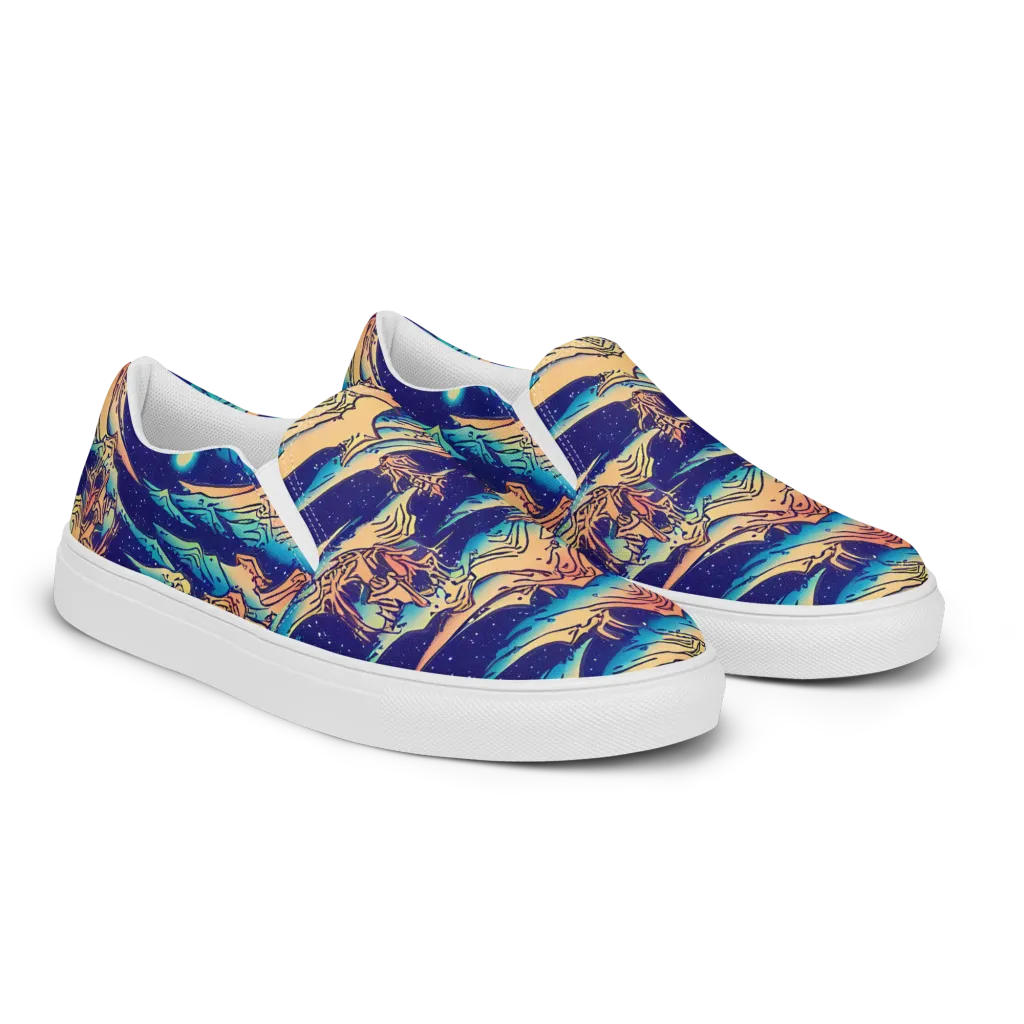 Mystical Mountain Mirage on Women's Slip-On Canvas Shoes — Right Front