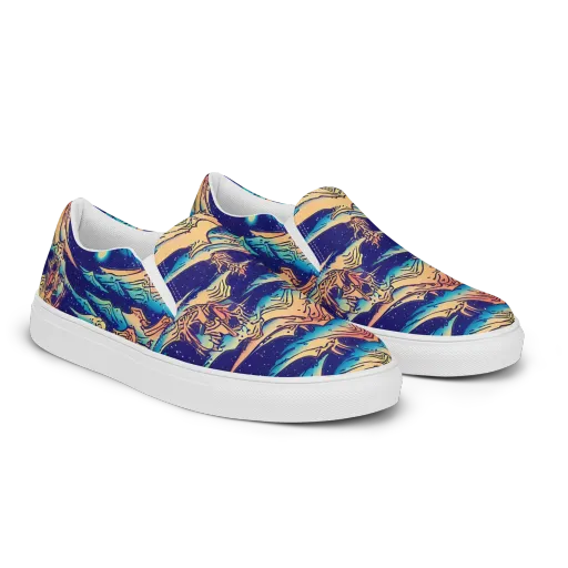 Mystical Mountain Mirage on a Women's Slip-On Canvas Shoes