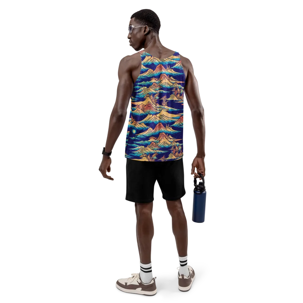 Mystical Mountain Mirage on Men's Tank Top — Back