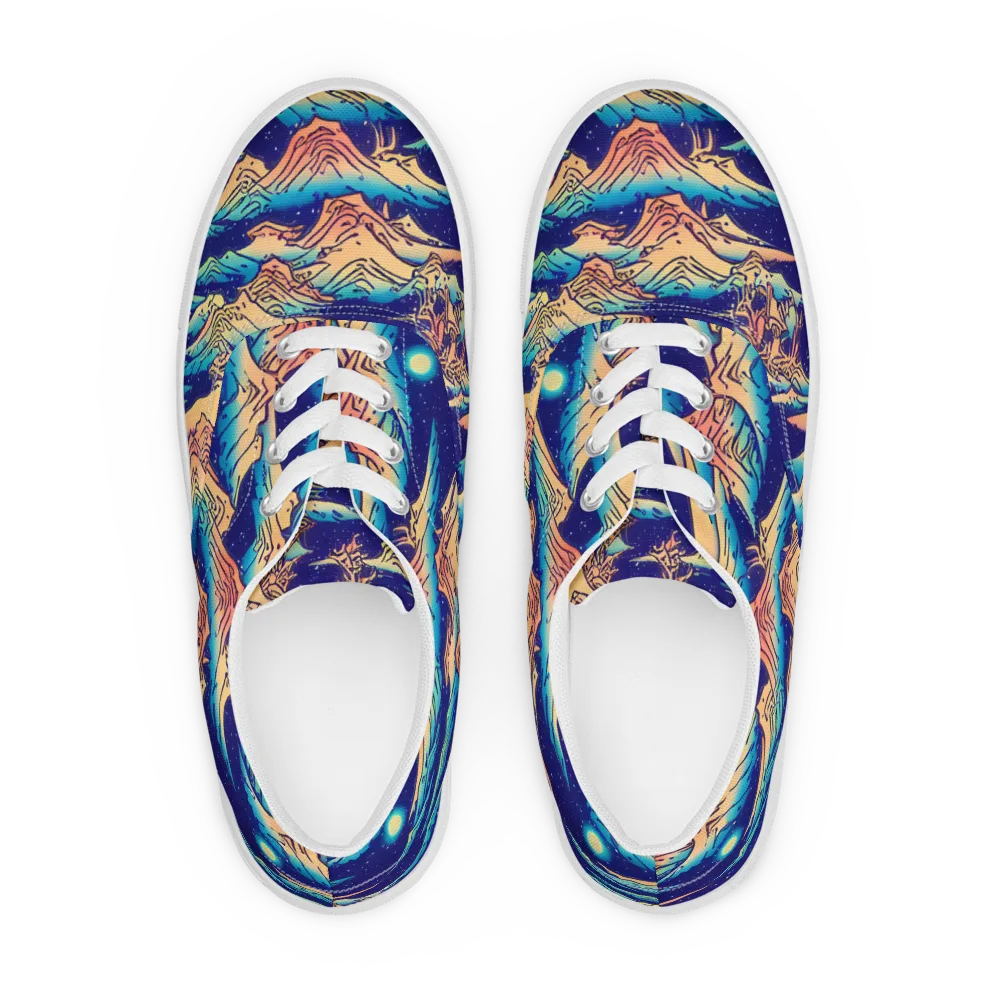 Mystical Mountain Mirage on Men's Lace-Up Canvas Shoes — Front