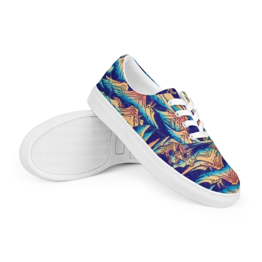 Mystical Mountain Mirage on a Men's Lace-Up Canvas Shoes