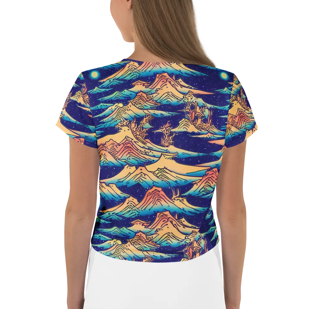 Mystical Mountain Mirage on Crop Tee — Back