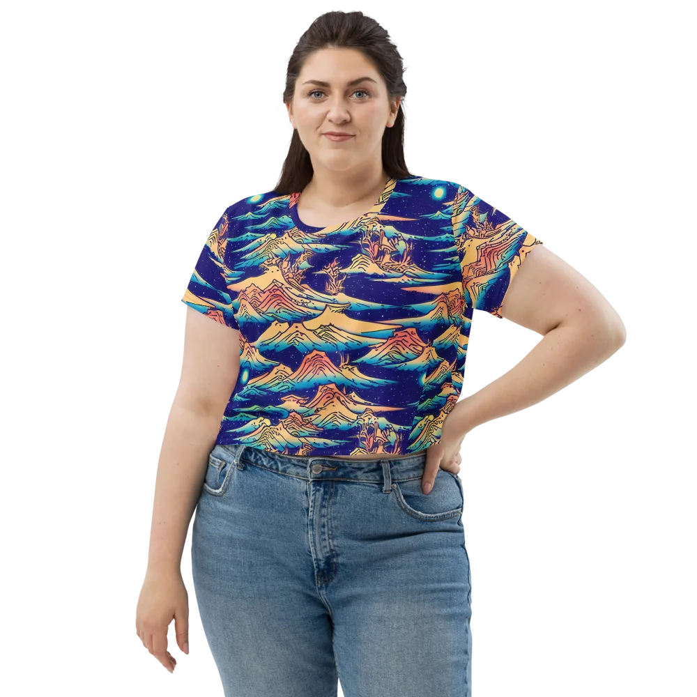 Mystical Mountain Mirage on Crop Tee — Front