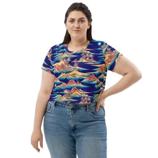 Mystical Mountain Mirage on a Crop Tee