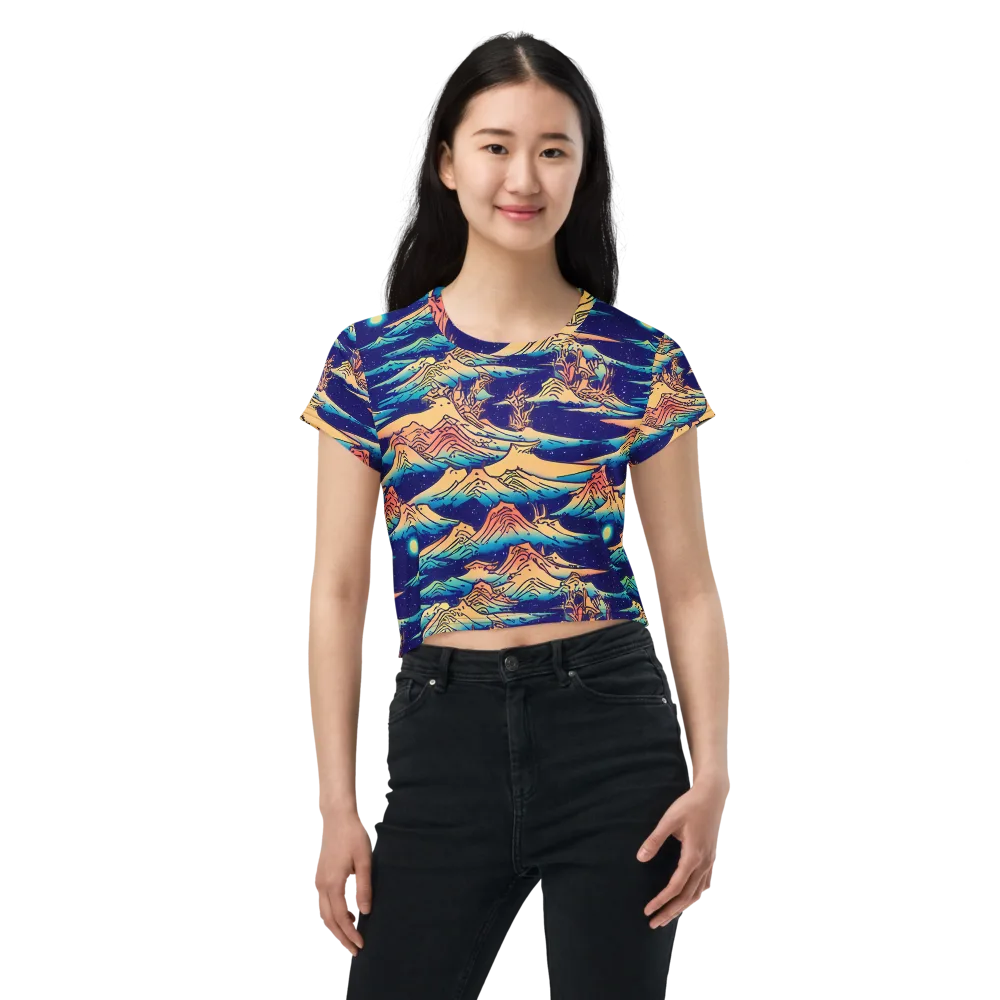 Mystical Mountain Mirage on Crop Tee — Front