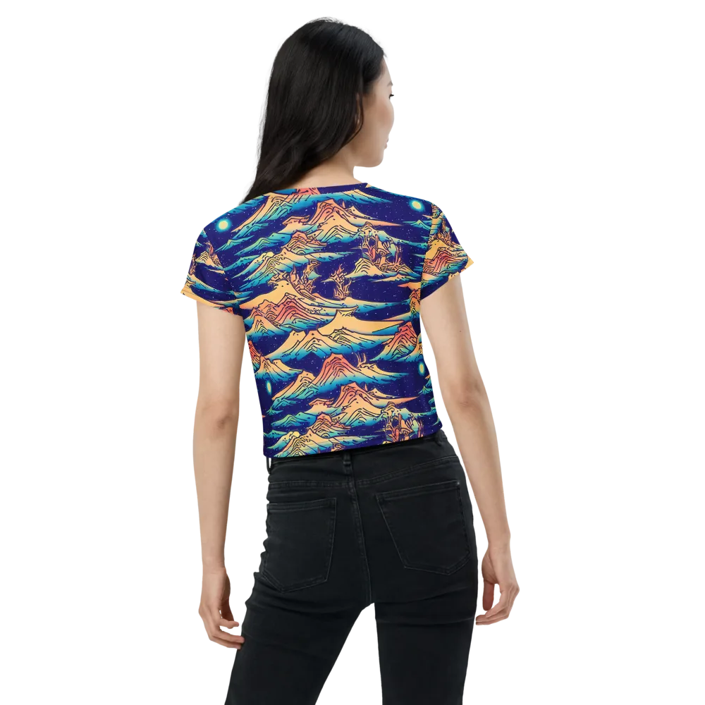 Mystical Mountain Mirage on Crop Tee — Back