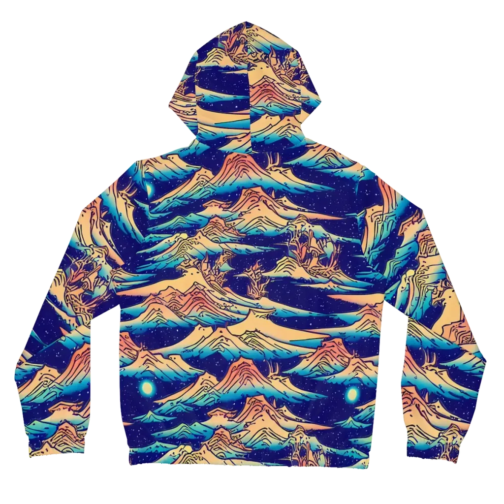 Mystical Mountain Mirage on Women's Full-Zip Hoodie — Back