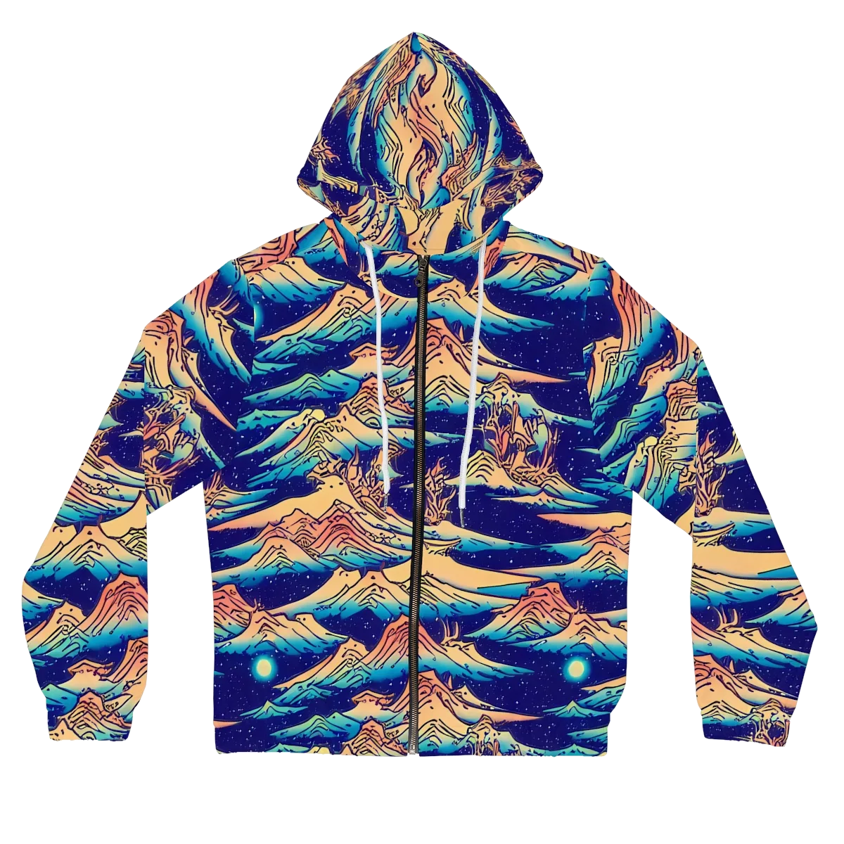 Mystical Mountain Mirage on Women's Full-Zip Hoodie — Front