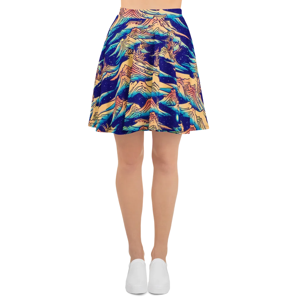 Mystical Mountain Mirage on Skater Skirt — Front