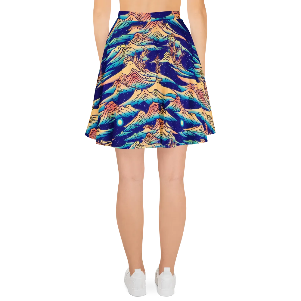 Mystical Mountain Mirage on Skater Skirt — Back