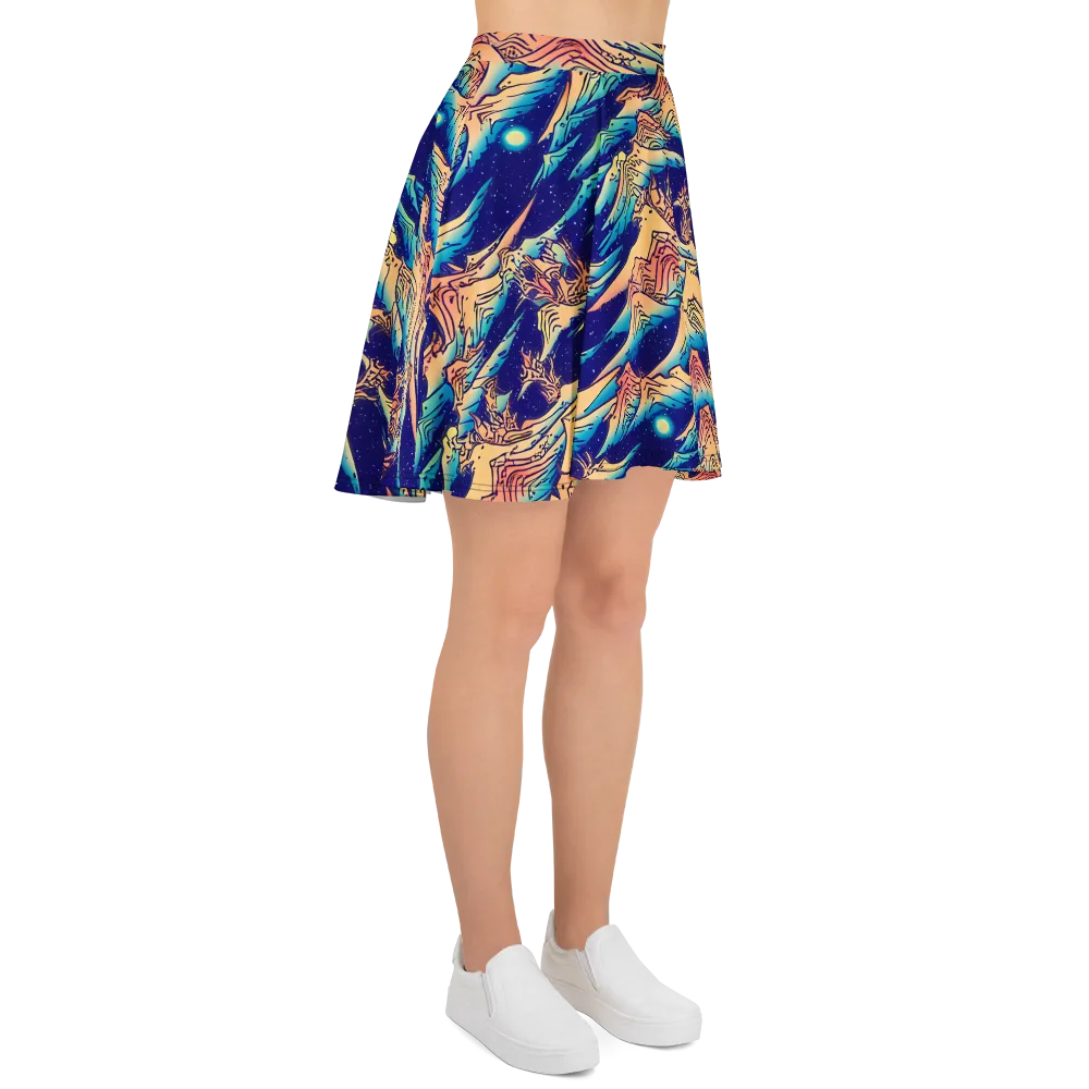 Mystical Mountain Mirage on Skater Skirt — Right