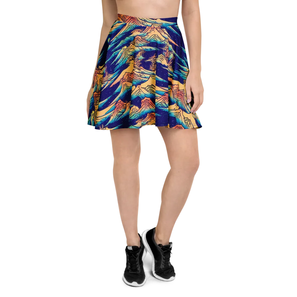Mystical Mountain Mirage on Skater Skirt — Front