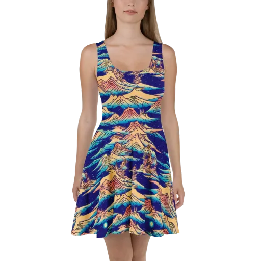Mystical Mountain Mirage on a Skater Dress