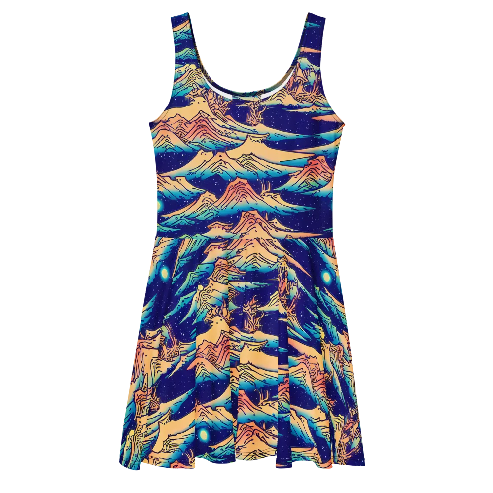 Mystical Mountain Mirage on Skater Dress — Front