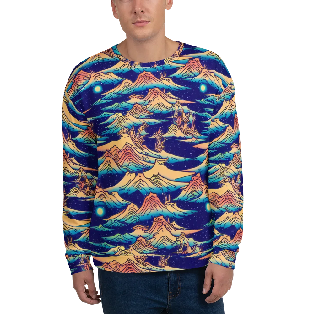 Mystical Mountain Mirage on Sweatshirt — Front