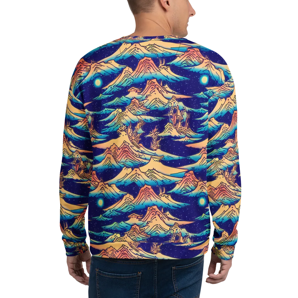 Mystical Mountain Mirage on Sweatshirt — Back