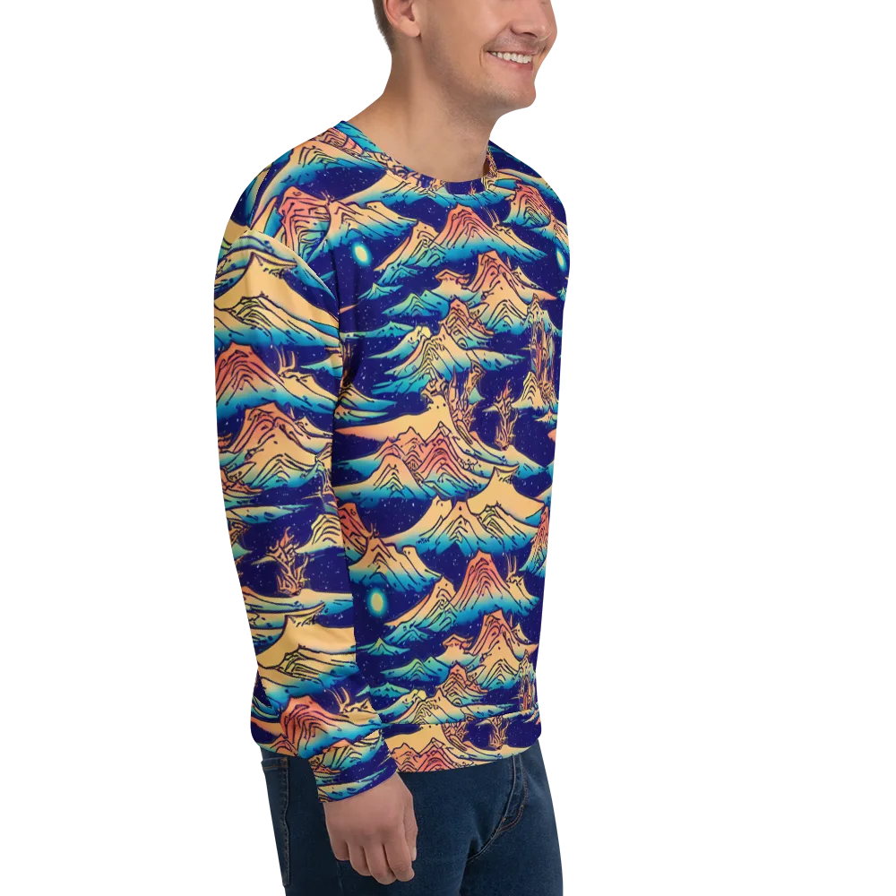 Mystical Mountain Mirage on Sweatshirt — Right Front