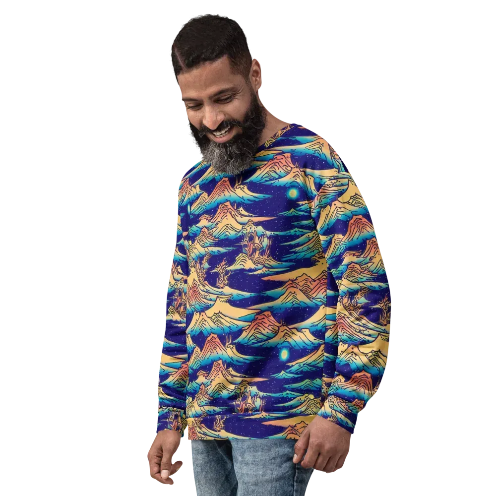 Mystical Mountain Mirage on Sweatshirt — Left Front
