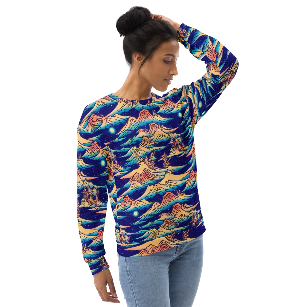 Mystical Mountain Mirage on Sweatshirt — Right Front
