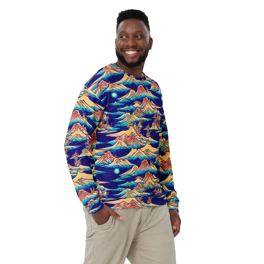 Mystical Mountain Mirage on Sweatshirt — Front