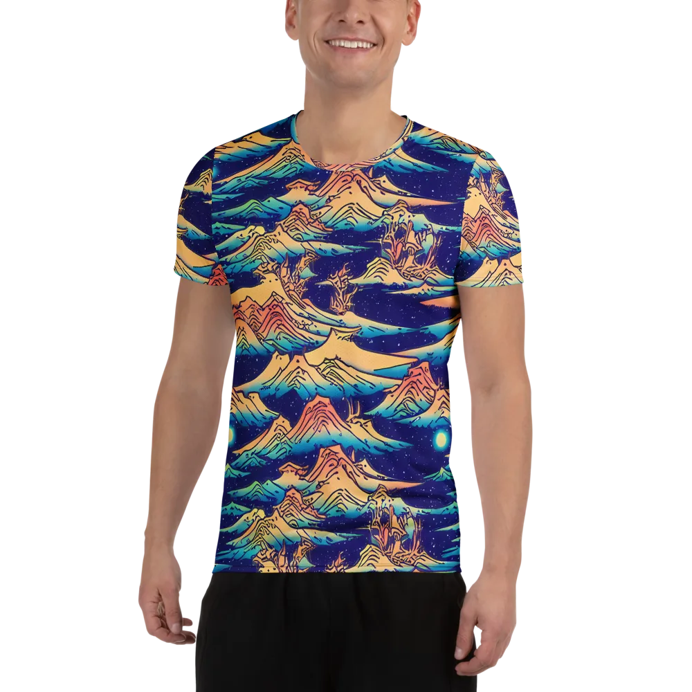 Mystical Mountain Mirage on Men's Athletic T-Shirt — Front