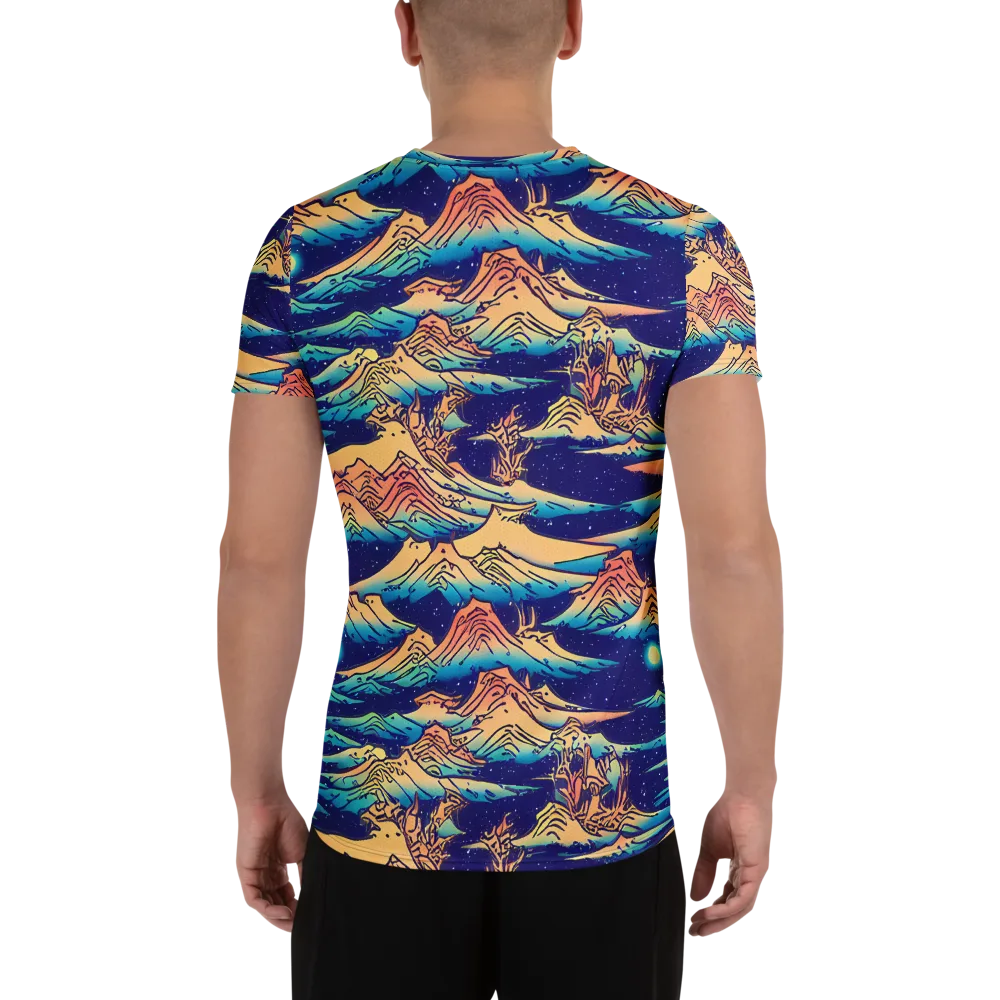Mystical Mountain Mirage on Men's Athletic T-Shirt — Back