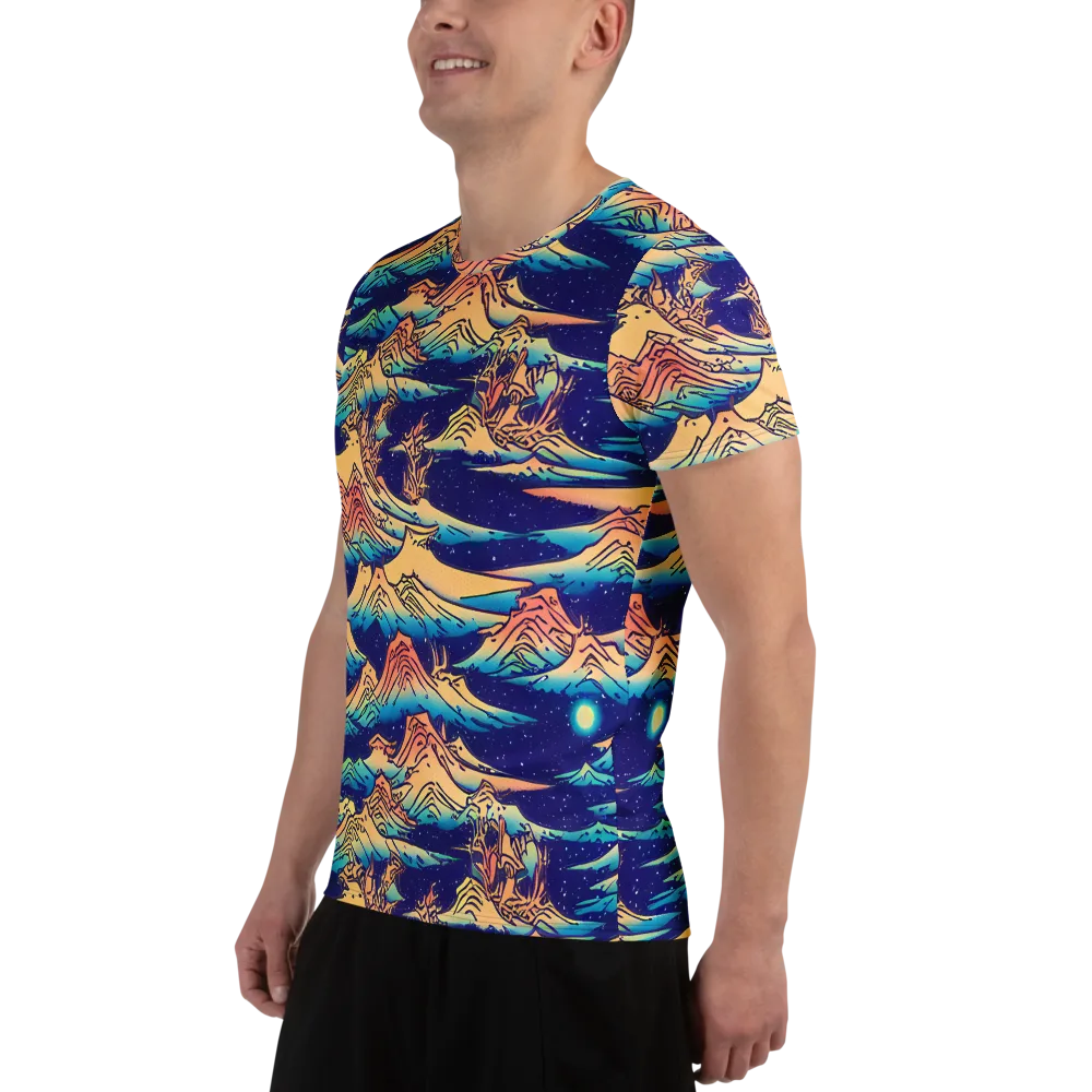 Mystical Mountain Mirage on Men's Athletic T-Shirt — Left