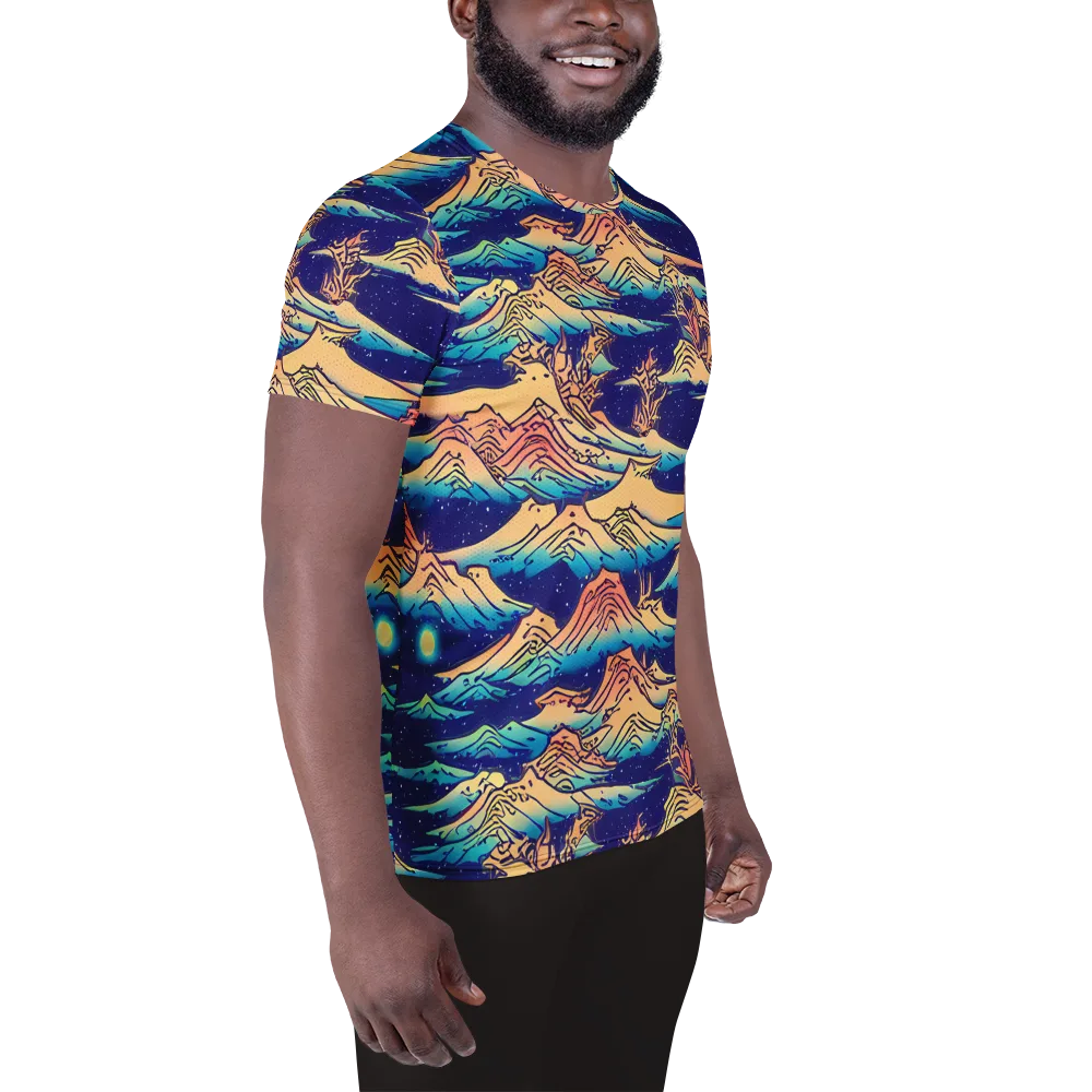 Mystical Mountain Mirage on Men's Athletic T-Shirt — Right