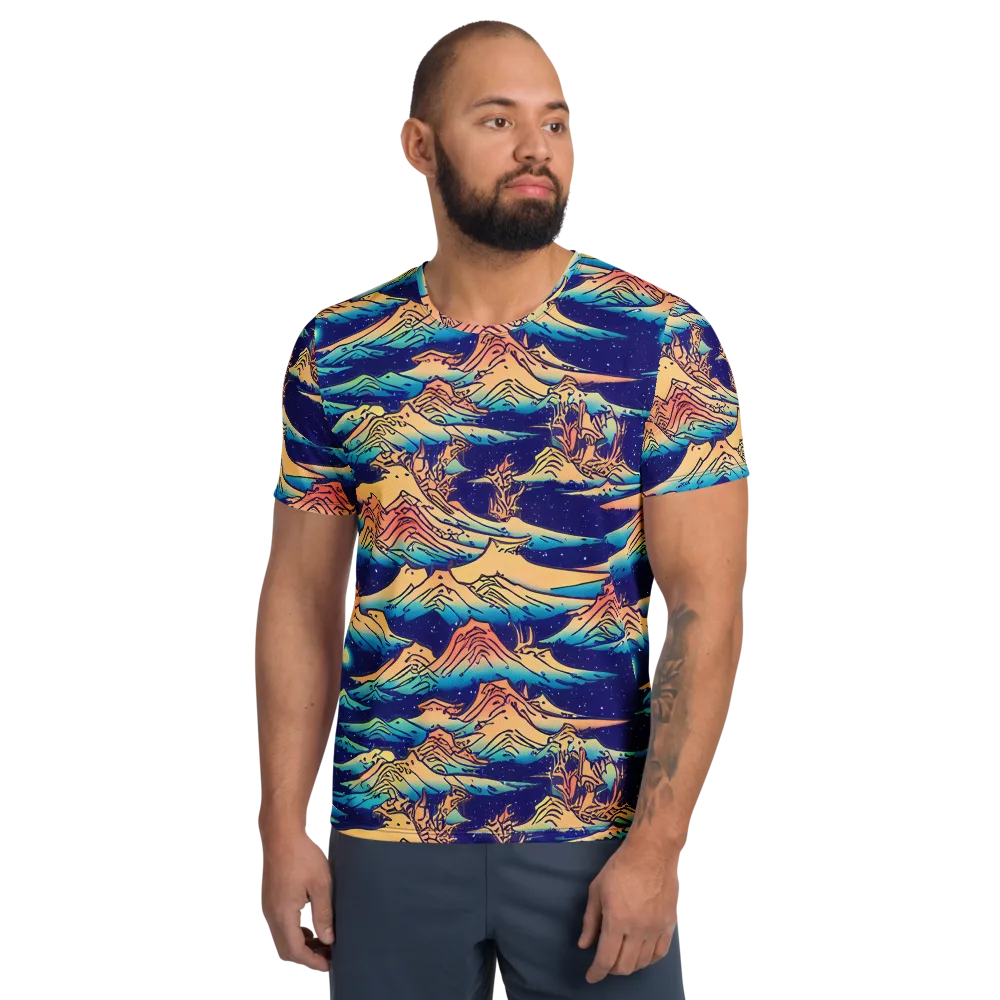 Mystical Mountain Mirage on Men's Athletic T-Shirt — Front