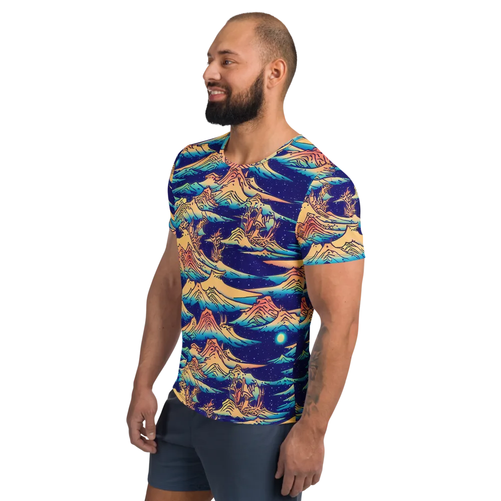 Mystical Mountain Mirage on Men's Athletic T-Shirt — Left