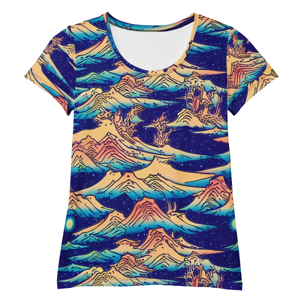 Mystical Mountain Mirage on Women's Athletic T-Shirt — Front