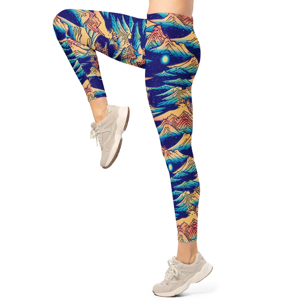 Mystical Mountain Mirage on Leggings — Left