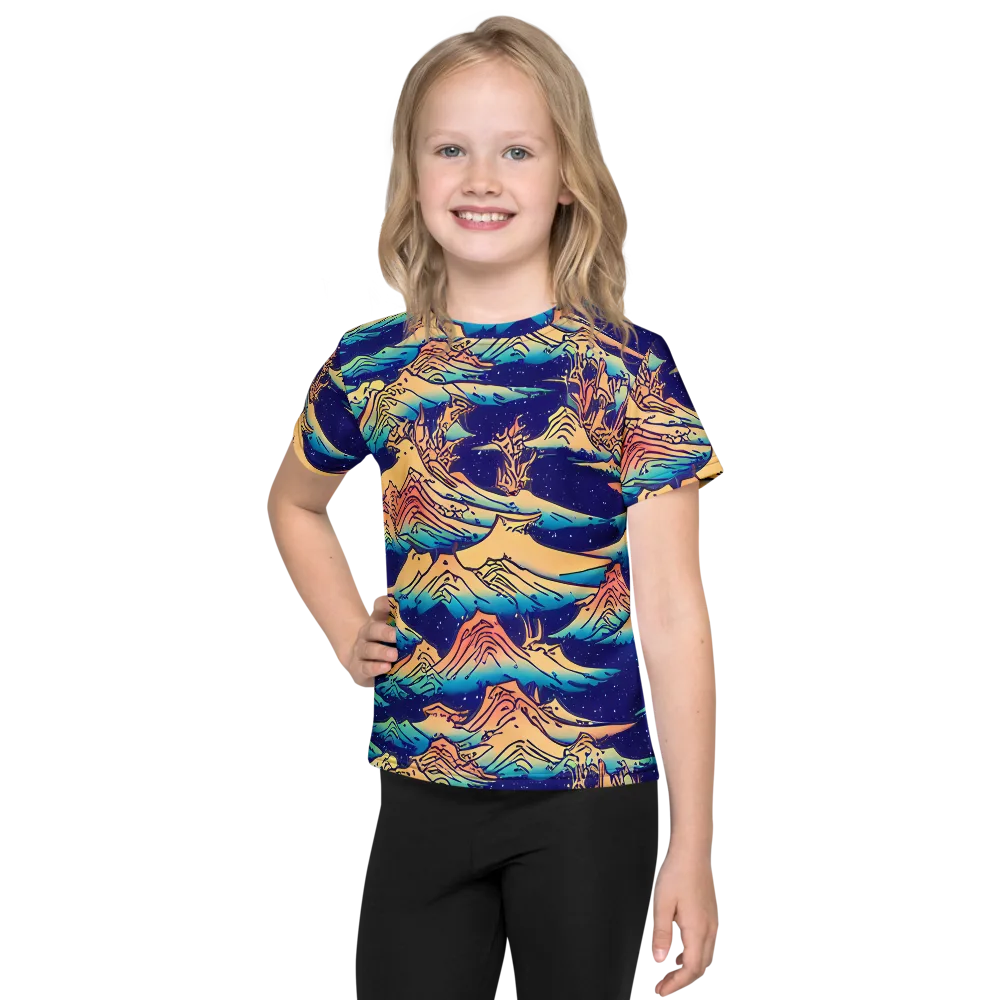 Mystical Mountain Mirage on Kids Crew Neck T-Shirt — Front