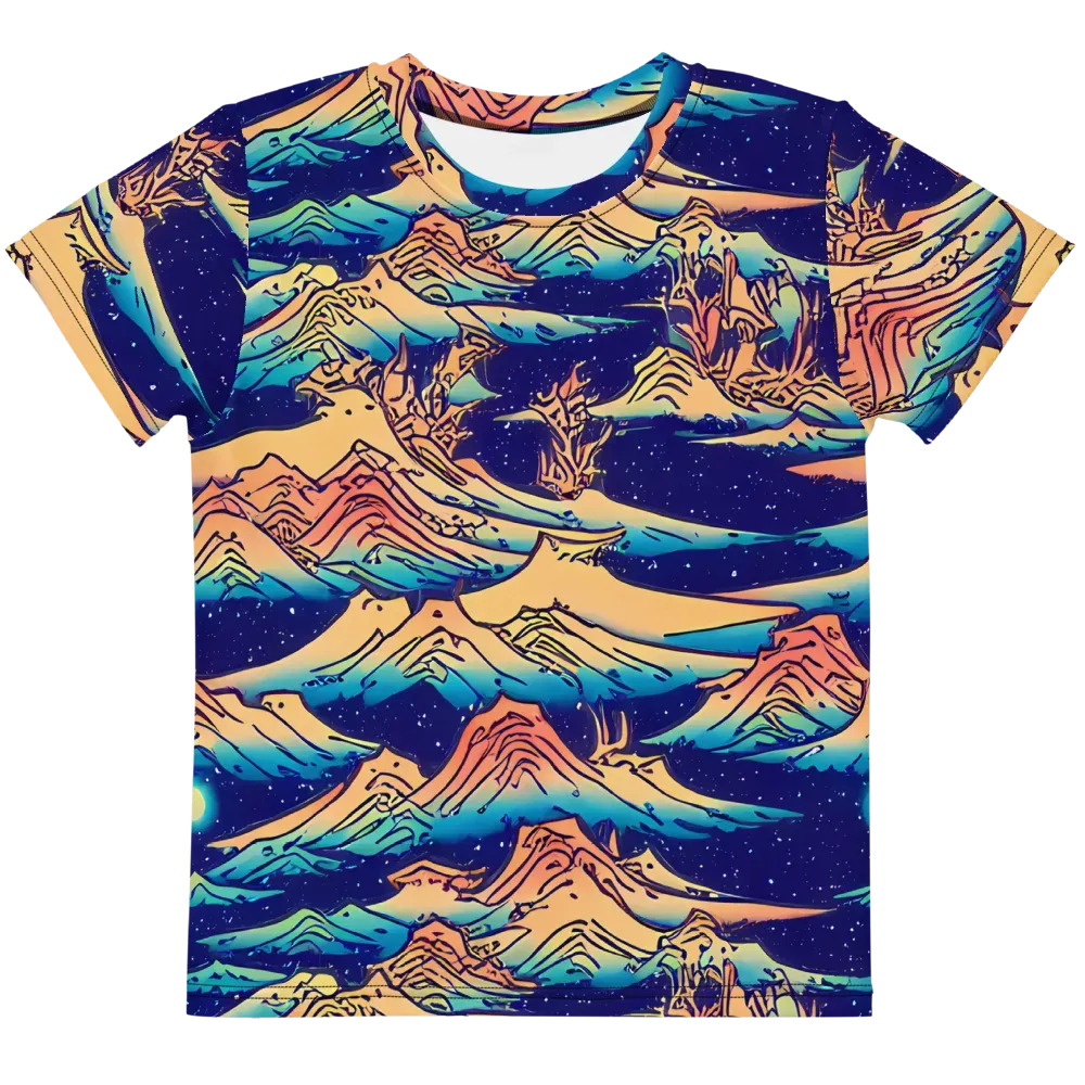 Mystical Mountain Mirage on Kids Crew Neck T-Shirt — Front