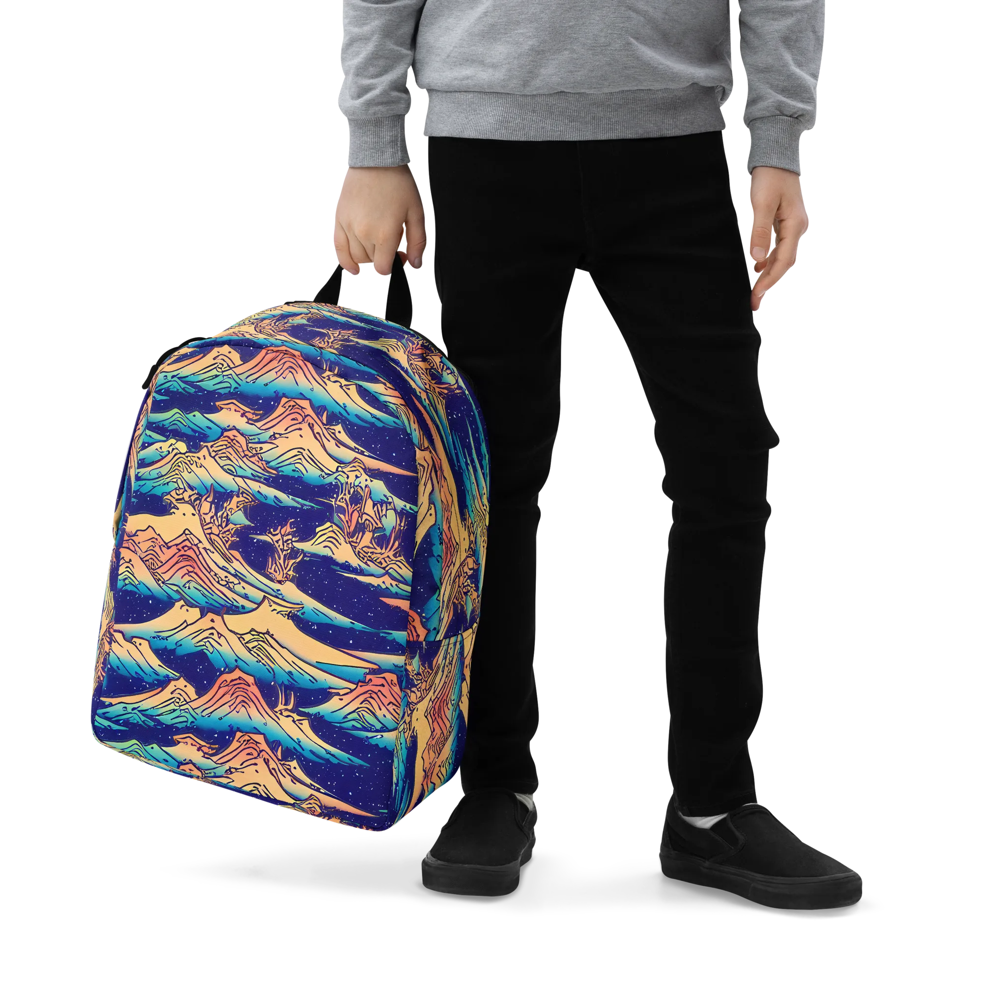 Mystical Mountain Mirage on Minimalist Backpack — Zoomed-in