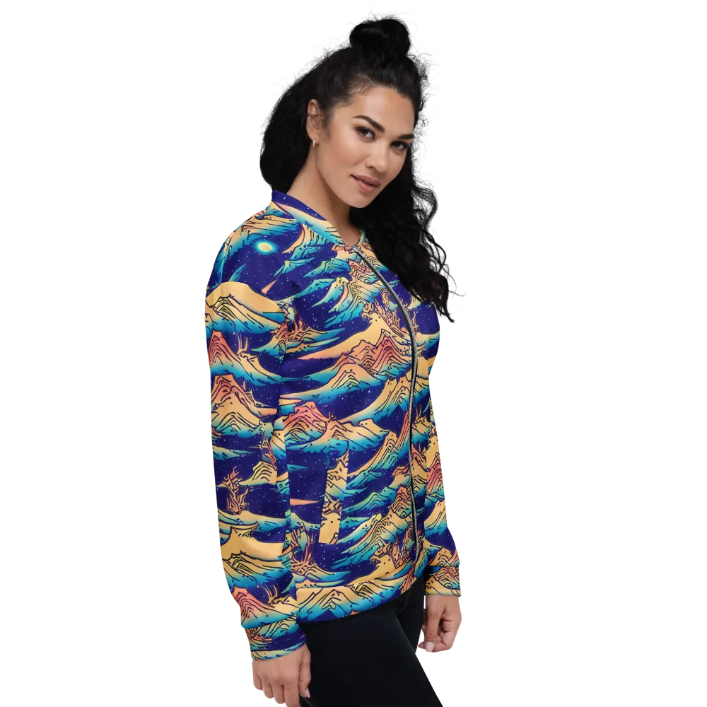 Mystical Mountain Mirage on Bomber Jacket — Right