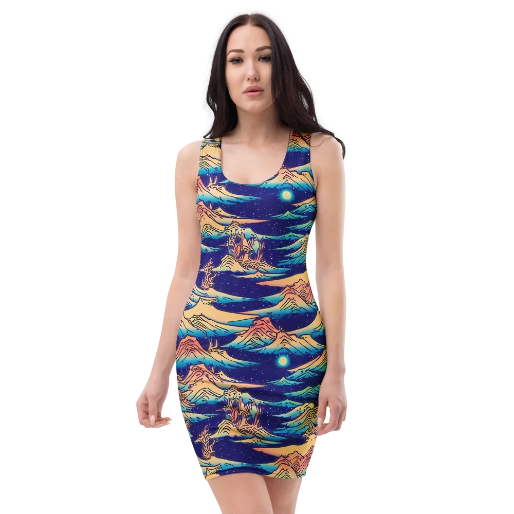 Mystical Mountain Mirage on Bodycon Dress — Front