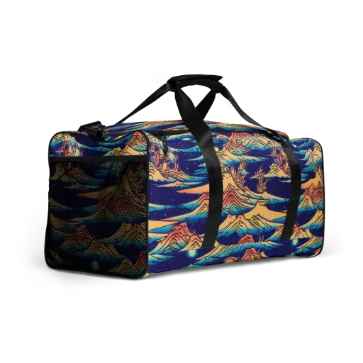 Mystical Mountain Mirage on a Duffle Bag