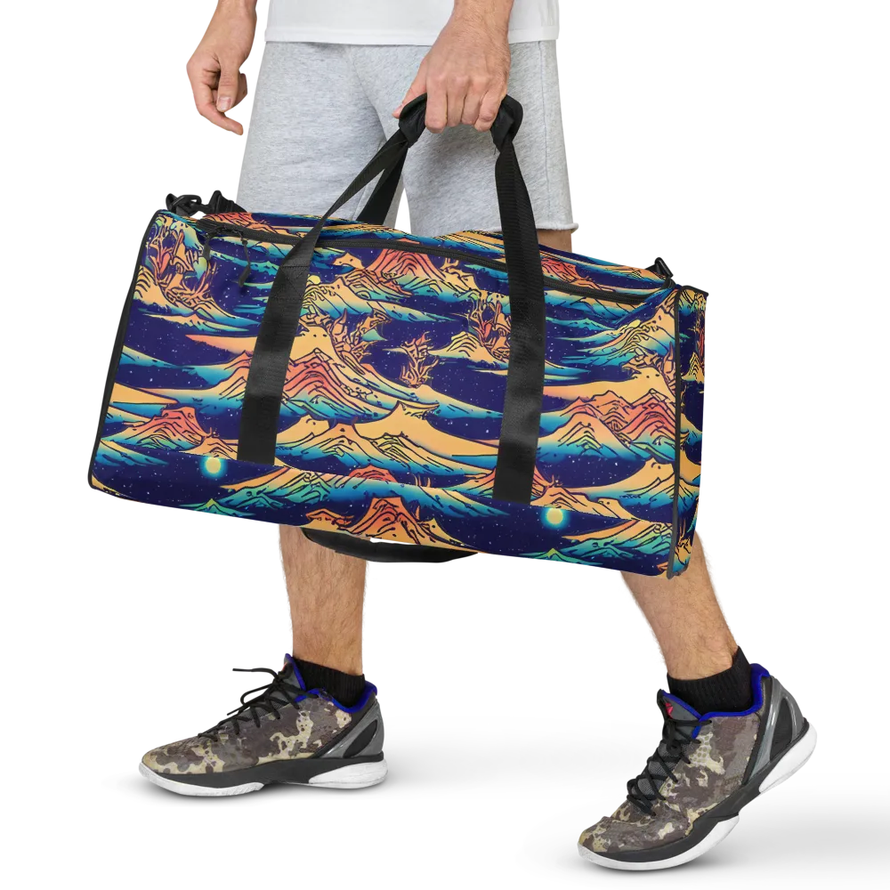 Mystical Mountain Mirage on Duffle Bag — Front
