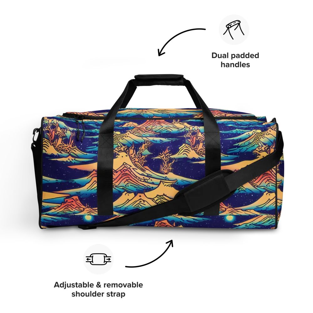 Mystical Mountain Mirage on Duffle Bag — Front